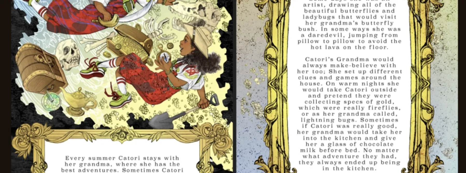 First four pages of intergenerational storybook titles Food is Love by Caela Collins 